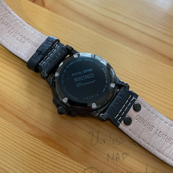 **SOLD** Seiko Premier Kinetic Perpetual Watch 7D48-0AH0 Special Edition Leather - Picture 9 of 16